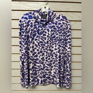 Clara Sunwoo Purple Sparkly Animal Print Top
